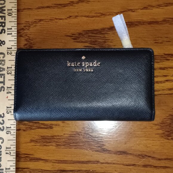 **HP/PD** New Kate Spade staci saffiano leather large wallet, black - Picture 3 of 8